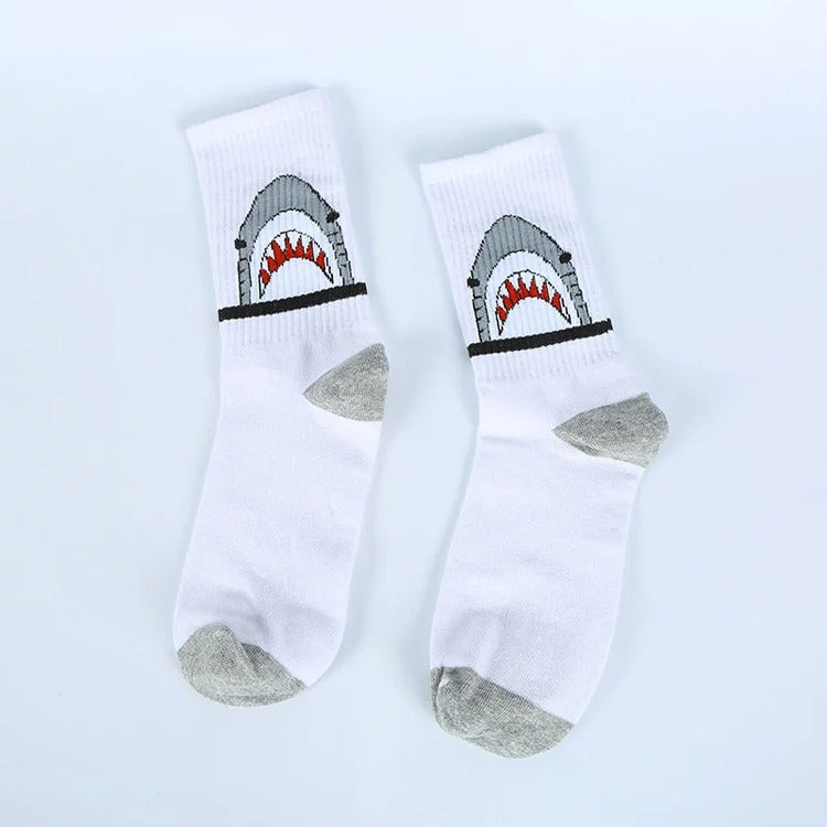 graphic shark socks