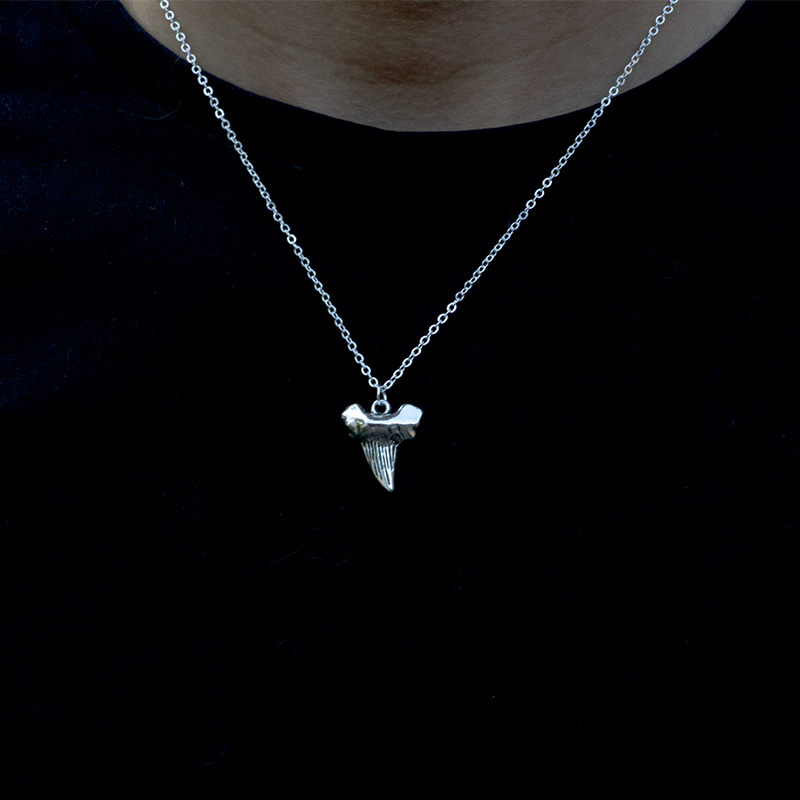 Shark Tooth Sterling Silver Cremation Jewelry Pendant Necklace